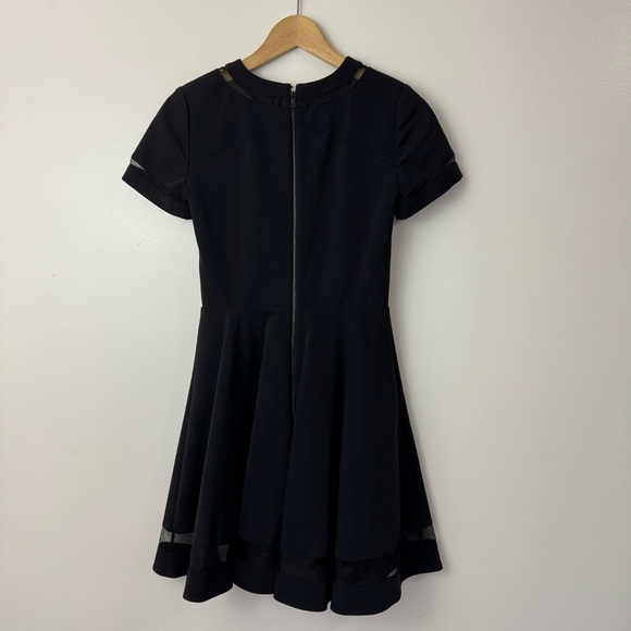 Alice + Olivia Frances Flared Mini Dress Size 4 Black - Picture 11 of 13